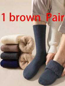 1/3/5/10 Pairs Men's Thermal Fleece Socks, Thick And Soft For Cold Weather Hiking Boots, Suitable For Winter - Black And White, Cozy - Multicolor - View 14