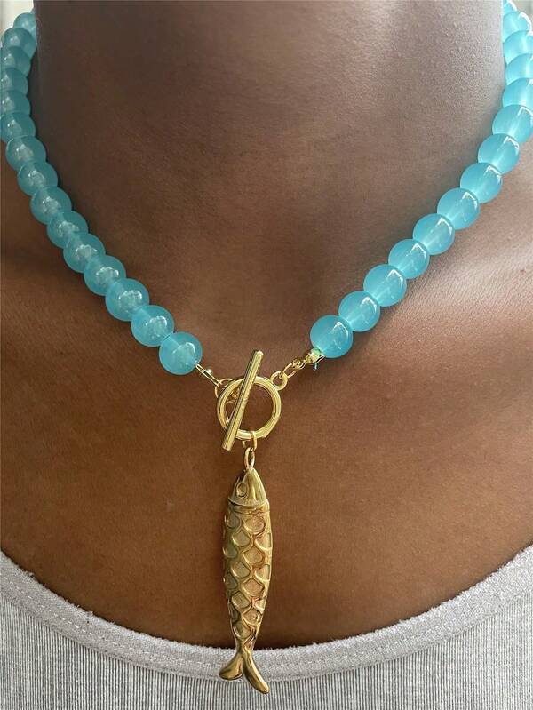 Heart Sun Face Unique Exaggerated Pendant Necklace, Stainless Steel Jewelry Accessory