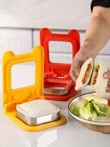 1pc Stainless Steel Square/Round Sandwich Bread Toast Cutter Mold Maker Tool - Red - View 6