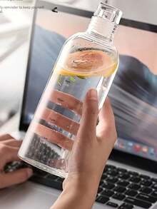 1pc/Portable Large Capacity Plastic Water Bottle, Beautiful Shaker, Travel Essentials, Glass Juice Bottle, Water Bottlepp - Multicolor - View 11