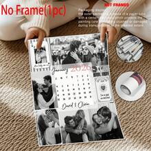 1件个性化情人节礼物（男士款），周年纪念日礼物，周年纪念日帆布模板，可编辑情侣照片拼贴画，浪漫个性化礼物，个性化墙饰，房间装饰品，房间用品，可选相框 - 多色 - 查看 3