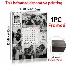 1件个性化情人节礼物（男士款），周年纪念日礼物，周年纪念日帆布模板，可编辑情侣照片拼贴画，浪漫个性化礼物，个性化墙饰，房间装饰品，房间用品，可选相框 - 多色 - 查看 16