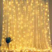 USB Powered LED Remote Control Curtain Lights, 8 Modes, Fairy Lights Suitable For Christmas, Valentine's Day, Halloween, Ramadan, Birthday, Bedroom, Gifts, Holiday Parties, New Year, Atmosphere Decoration Lighting - USB Curtain Light - View 18