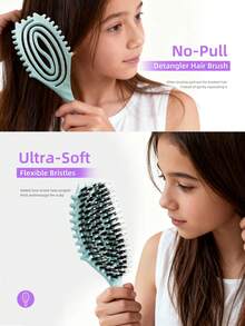 1支定型梳，空心梳，沙龙级美发按摩气垫梳，防静电卷发造型梳，用于梳理打结头发、按摩头皮，可在浴室、梳妆台上使用，男女皆宜。 - 彩色 - 查看 8