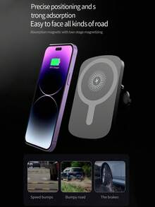 15W无线车载充电器，兼容 12/13/14/15/16/17系列 - 黑色 - 查看 4
