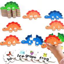 Children's Letter Matching Puzzle Game Toy, Dinosaur Shaped Letter Recognition Word Matching Family Early Education Interactive Game Toy, Metal Tin Pocket Letter Matching Puzzle, Suitable For Boys And Girls Travel Game Toys, Letter And Word Enlightenment Game Toy - Multicolor - View 4