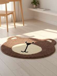 1pc Cute Bear & Lion Plush Round Mat - Soft, Comfortable, Decorative Rug For Teen Bedroom, Living Room Or Playroom, Bedroom Carpet | Adorable Animal Design, Bedroom Decor, Room Decor, Small Rug, Blanket - Multicolor - View 6
