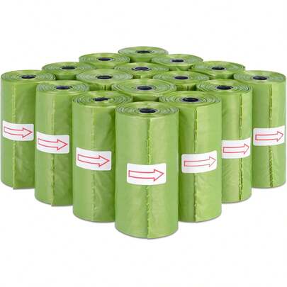 Dog Poop Bags, 16 Rolls (240 Bags) Green Pet Waste Bags Rolls, Thick & Leak-Proof Roll Replacements For Outdoor Dog Waste Cleanup