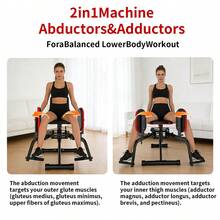 2-In-1 Home Hip Abductor & Adductor Machine - Adjustable Glute Trainer, Hip Sculpting & Butt Lifting Device, Inner & Outer Thigh Workout Equipment - 黑色 - 查看 2
