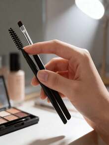 2pcs Double-Headed Spiral Tower Eyelash Extension Brush Angled Soft Bristle Eyebrow Brush For Gentle Eyeliner & Lash Removal Tool 2-In-1 Eyelash And Eyebrow Grooming Brush With Scoop Scraper - Multicolor - View 6