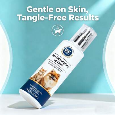  PC Petclear宠物顺毛喷雾 | 适用于犬猫，深层滋养，告别缠结，防止断裂。本产品专为解决宠物毛发缠结问题而设计。它能有效软化缠结的毛发，配合梳子即可轻松梳开。蕴含保湿滋养成分，帮助保持毛发水分，令毛发更柔软、更有光泽、更强韧。