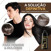 IIIMEIDU MEIDU Hair Dye, 500ml, Unisex Shampoo And Dye, 3 In 1 Long-Lasting, Effectively Covers Gray Hair, Contains Ginseng, Ginger, Black Sesame And Other Extracts For Hair Care, Suitable For All Hair Types. - 黑色 - 查看 9