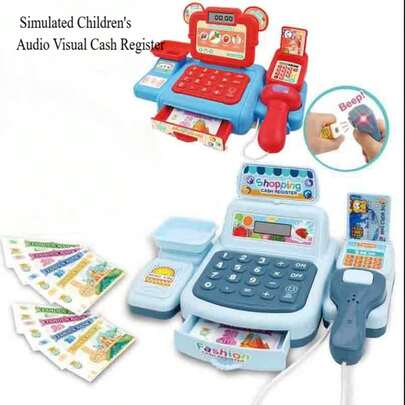 Mini Children's Simulation Scan & Swipe Supermarket Cash Register Checkout Toy, Satisfies Kids' Curiosity, Suitable As Holiday Gift