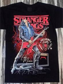 Mens Tshirts Shirts STRANGERs THINGSs EDDIE MUNSON EDITION TV MOVIE COLLECTION ORIGINAL PREMIUM GRADE BLACK TIMBER COTTON T-SHIRT Men's Pure Cotton T-Shirt Effortless Styling, Showcase Your Unique Style Men's Fashion Print Casual T-Shirt Casual Summer T-Shirt, Comfortable Outdoor Casual Wear - Black - View 8