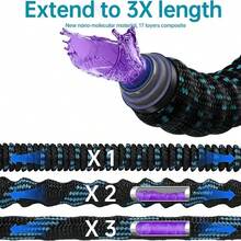 3X Expandable Coil Garden Hose Set, Made Of Durable Rubber Material With High-Pressure Nozzle - B - View 3