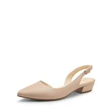 Womens Slingback Kitten Low Block Heels Pumps Closed Pointed Toe  Elegant Comfortable Dressy Pumps Wedding Casual Dress Shoes - Màu be - Xem 4