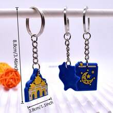 6pcs/Set Eid Mubarak Keychain Set, Islamic Crescent Moon Pendant Keychains, Eid Celebration Collectible Surprise, Holiday Souvenir (Random Styles) - Multicolor - View 3