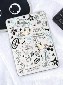 1pc TPU Soft Case With Cute Cat Graffiti Cartoon Pattern, Compatible With IPad Mini 1/2/3/Mini 4/Mini 5/Mini 6/Mini 7/Air/Air 2/9.7/10.2/10.5/Air 4/Air 5/10.9/Pro 11-Inch/10th Gen/Air 11-Inch (M3) 2025/Pad (A16) 11 Inch 11th Generation 2025, A7/A8, Lightweight Ultra-Thin Soft Shell, Cartoon/Personalized/Creative/Adorable, TPU Tablet Protective Cover, Transparent Case, No Pen Slot - Multicolor - View 1