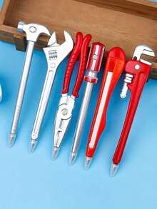1/3/6pcs Set Realistic Metal Tool Shaped Pens, Creative Wrench, Hammer, Pliers Design Neutral Pens, Novelty Stationery Supplies (Random Style) - Hardware - View 4