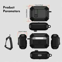 Luxury Switch Earphone Case For AirPods 4 Pro 2 3 Case Cover,Keychain,Compatible With AirPods Pro 2/3 Generation Protective Case - Black - View 5