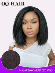 OQ Hair 200% Density 8-14 Inch M-Cap Wear Go Glueless Wig Silky Kinky Straight Bob 9x6 Transparent Lace Frontal Wig Pre Bleached Tiny Knots Wig Natural Color Pre Plucked Hairline Valentines Gifts No Glue Needed Beginner Friendly Durable & Long-Lasting Lightweight Cap All-Day Comfort Minimal Shedding For Daily Use Office For Women - SNatural - View 1