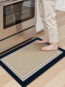 Thảm trải sàn dài kiểu dáng tối giản hiện đại, thảm lót sàn nhà bếp viền tương phản sang trọng, phù hợp cho phòng tắm, nhà bếp, ngoài trời, trong nhà, hành lang, phòng ngủ, phòng khách, có thể giặt máy. - A - Xem 6