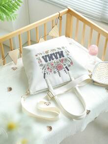 1pc Kids Letter Embroidered Polyester Handbag, Cute & Fashionable, Great Gift For Children On Valentine's Day - Multicolor - View 7