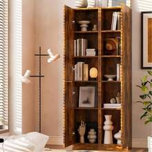 CY 32*30*182CM Estante Organizador Alacenas Para Cocina Mueble Organizador Alacenas Para Despensa Espacio de Almacenamiento Cinco Niveles Con Puerta de Vidrio El Tamaño es 32*30*182CM - Negro opaco - Ver 3