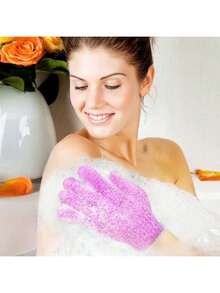 Double-Sided Exfoliating Gloves, For Skin Massage, Shower, Body Cleansing, Bath Accessories, Packing, Storage, Hair Clips For Bathing, Face, Spa, Handwashing, Deep Dead Skin Removal, Back To School - Multicolor - View 8