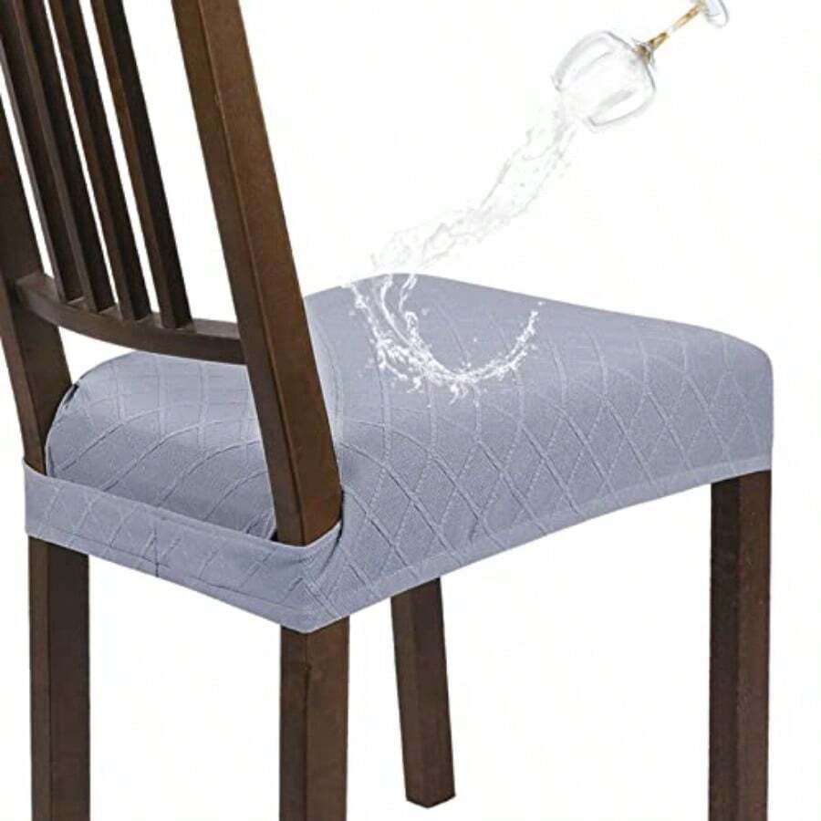 Table And Chair Set - Light Gray Checkered - View 1