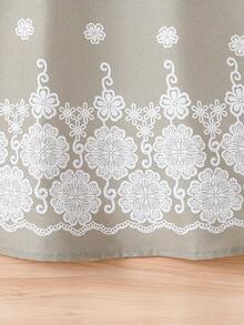 1 pieza Vestido largo de verano con cuello en V, mangas con volantes y estampado floral para niñas - Caqui - Ver 3