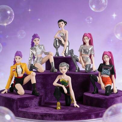 6pcs High-Quality K-Pop Star Kneeling Sculpture Collectibles, Decorative Figurines, Suitable As Gifts For K-Pop Fans (Color Difference And Defects Within Normal Range)