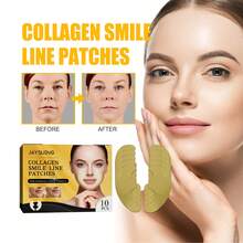 10pcs Collagen Smile Lift Patches, Tighten Skin, Reduce Wrinkles, Smooth Fine Lines - Yellow - View 3