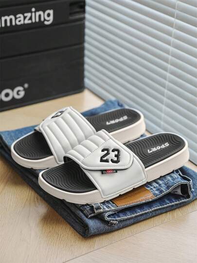 2026 Spring/Summer New Men's Soft Bottom Plus Size Slippers Size 47, Non-Slip Wear-Resistant Lightweight Soft Slippers, Indoor Casual One-Word Birkenstocks, Outdoor Beach Slip-On Slippers