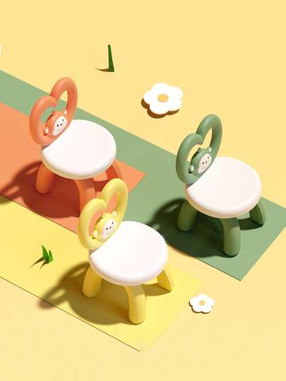 1 pieza Taburete con respaldo de dibujos animados lindos, banco cambiador de pañales de ahorro de espacio, estante para zapatos para el hogar, adecuado para la sala de estar, la entrada, el dormitorio, decoración ideal para el hogar