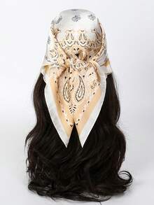 1件新款佩斯利花纹印花女士头巾/发带 - 黃色 - 查看 4