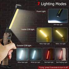 New Dual-Sided COB Foldable Work Light With Strong Magnet, 3 Light Sources, Bright Flashlight, Repair Lamp - Work Light - View 3