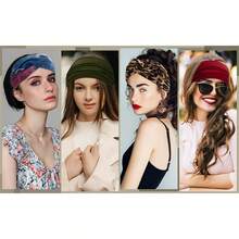 3PCS,Wide Headbands For Women, Large Hairband, Elastic Non-Slip Headband Twist Knotted Accessories, Yoga Workout Vintage Hair 3 Packs (Colour-7) - Multicolor - View 5