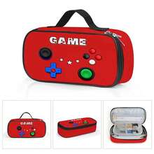 Printed Game Pencil Case With Compartments, Can Hold Pencils, Keys, Phones, Coins, Small Items, Suitable For School, Home, Gifts, Vacation, Festivals (Back To School, Christmas) - Game Red - View 1