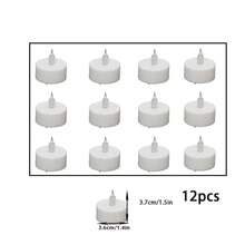 Bộ 6/8/12 đèn nến chạy bằng pin, nến LED màu vàng ấm áp, thích hợp cho các ngày lễ, họp mặt gia đình, sinh nhật, đám cưới, ban phước lành - trắng - Xem 8