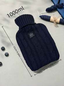 1pc 1000ml/2000mlHot Water Bag Filled With Water, Warm Water Bag For Women, Hot Compress For The Stomach, Student Size, Water Filled, Warm Hands, Cute Plush Baby - Navy Blue - View 10