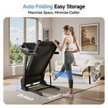 YPOO Folding Treadmill For Home Use, Walking Pad With Auto Incline Up To 15%, 8 MPH Running Speed, Auto-Folding Compact Design, 300 LB Weight Capacity, Under Desk Treadmill For Small Spaces - 查看 5
