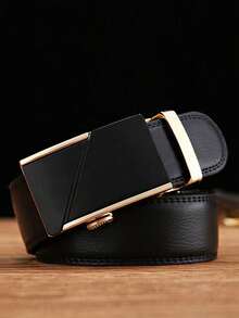 Men's Anti-Scratch Faux Leather Automatic Buckle Business Casual Belt - Multicolor - View 7