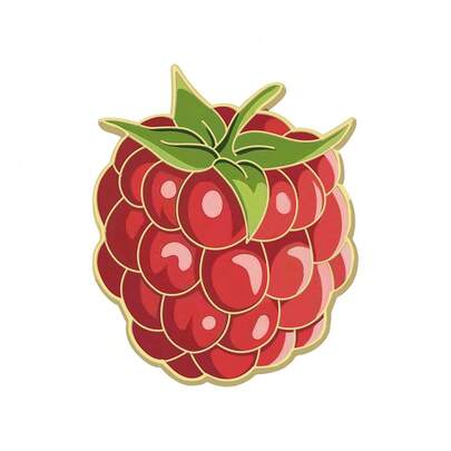 树莓色珐琅胸针 时尚装饰胸针 衣领徽章 包包徽章 珠宝礼品