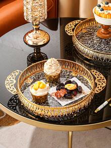 1pc Acrylic Multi-Purpose Serving Tray, Suitable For Kitchen, Dining Room, Living Room, Tea Sets, Glassware, Candies, Cookies, Bread, Weddings, Parties, Gifts, Birthdays, Yard - Multicolor - View 3