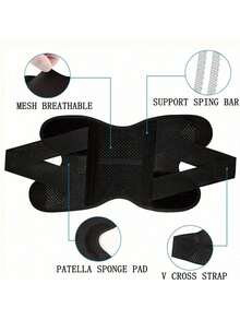 IYDoaMea 1PC Knee Compression Wrap Brace - Breathable Adjustable Knee Support With Side Stabilizers, Anti-Slip Sleeve For Men Women, Joint Pain Relief & Injury Recovery, Ideal For Sports Fitness Daily Wear (Order A Size Up) - Black - View 7