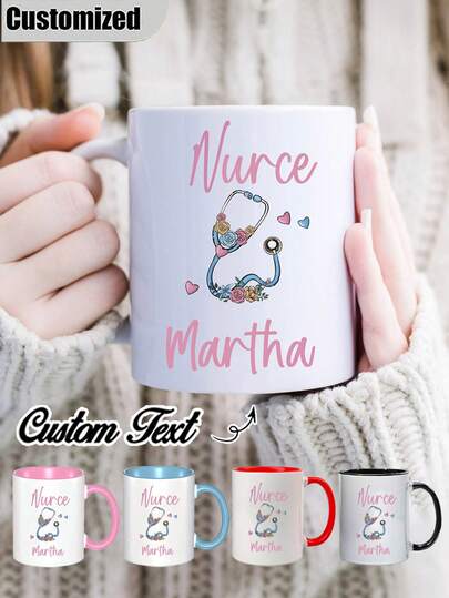 Customized Medical Themed Mug With Stethoscope And Healthcare Design - With Doctor/Nurse Name And Title - Suitable For Healthcare Professionals And Students - Ideal Gift For Hospital, Clinic Or Office
