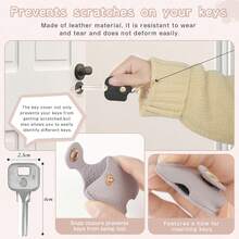 1 chiếc móc khóa bằng da PU, hộp đựng chìa khóa, nắp chìa khóa, vỏ bọc móc khóa, móc khóa, móc khóa có móc khóa, số chìa khóa ẩn, vòng chìa khóa, quà tặng, bộ sản phẩm đồng bộ, thời trang - Nhiều màu - Xem 6