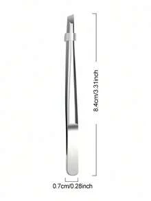 1pc Premium Stainless Steel Eyebrow Tweezers, Hair Removal Pliers, Angled Eyebrow Clip, Hair Removal Clip, Mustache Clip. Ideal For Facial And Intranasal Hair Removal, Suitable For Eyebrows, Fine Hair, Mustache - An Excellent Grooming Tool - Upgraded Version - View 7