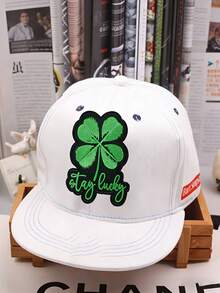 1pc "Stay Lucky" Four-Leaf Clover Embroidered Patch, Inspirational Design, Iron-On Or Sew-On Decorative Badge For Clothing, Backpacks, Jeans, Hats, DIY, Great Gift For Birthday, Graduation, Holidays - Four-leaf Clover - View 6
